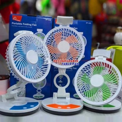 ..Rechargable table fan with led light