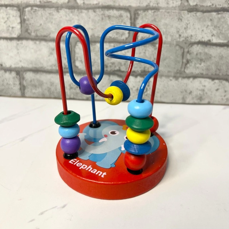 .Montessori Wooden Bead Wire Maze Roller Coaster