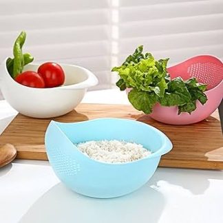 1Pc Rice Fruit Vegetable Basket Drain Bowl Washer Strainer